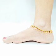 Light Pink Stone Golden Anklet Set